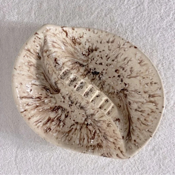 Vintage Arnels Ceramic Pottery Art Brown  Spotted Ashtray Trinket Dish - Picture 2 of 10